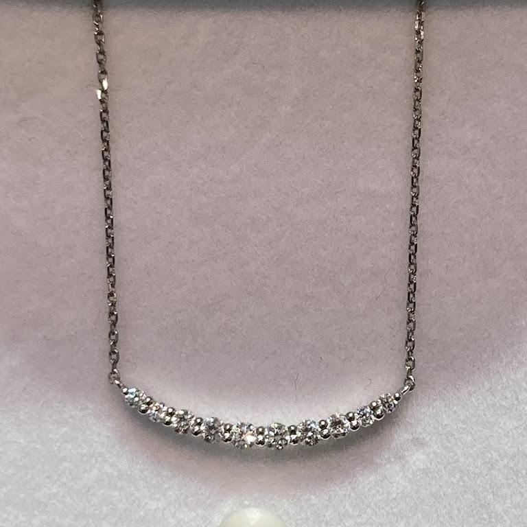 スタージュエリー Pt950 ダイヤネックレス 0.23ct 2.794g