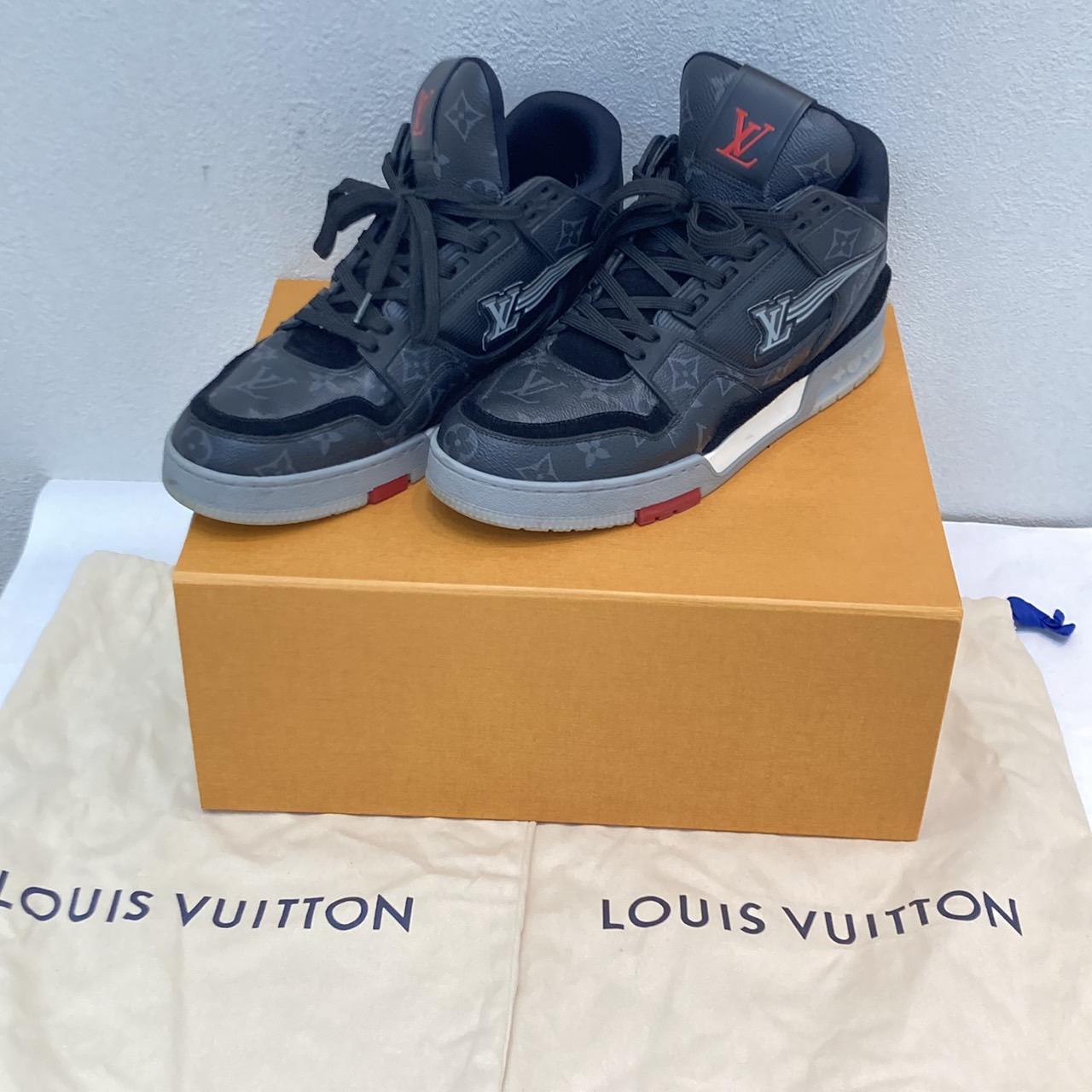 LOUIS VUITTON ルイヴィトン LVトレイナーライン GO0260 レザー ハイカットスニーカー ブラック 8 1/2