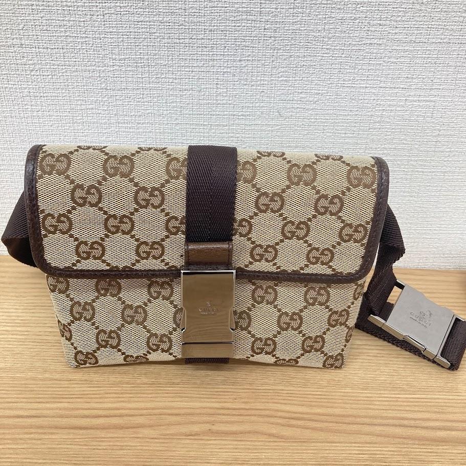 GUCCI　GGキャンバス　ウエストポーチ