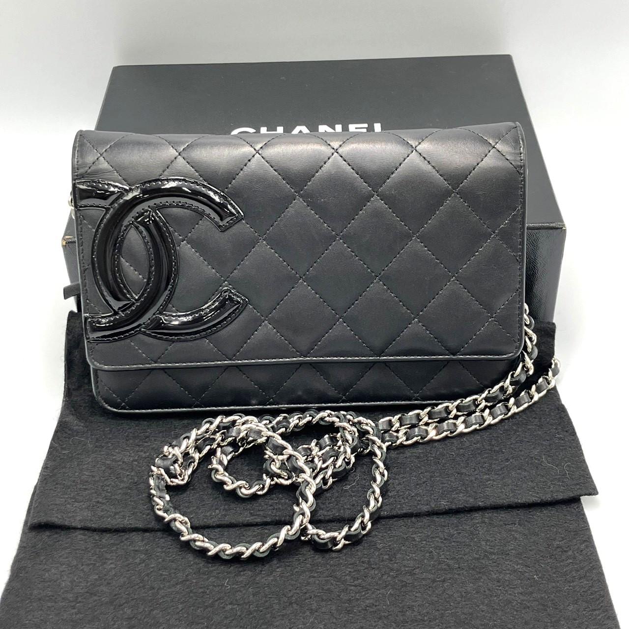 CHANEL　 カンボンライン　ラムスキン　チェーンウォレット　　A46646