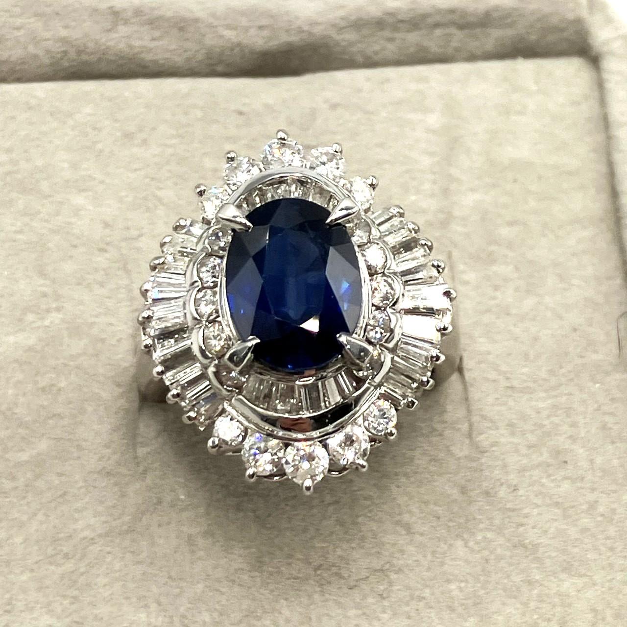 Pt900 D1.76ct S3.09ct リング 13.98g