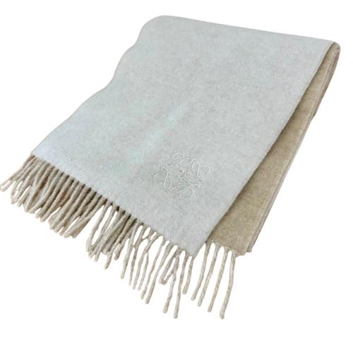 LOEWE ロエベ アナグラムバイカラー カシミヤウール マフラー