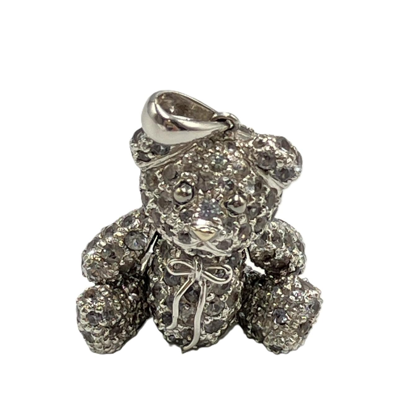 K18WG 　サファイヤ 9.65ct くま クマモチーフ　ペンダント　9.13ｇ