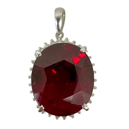 レッドトルマリン(ルベライト)14.53ct ダイヤモンド0.55ct プラチナ900 ネックレストップ