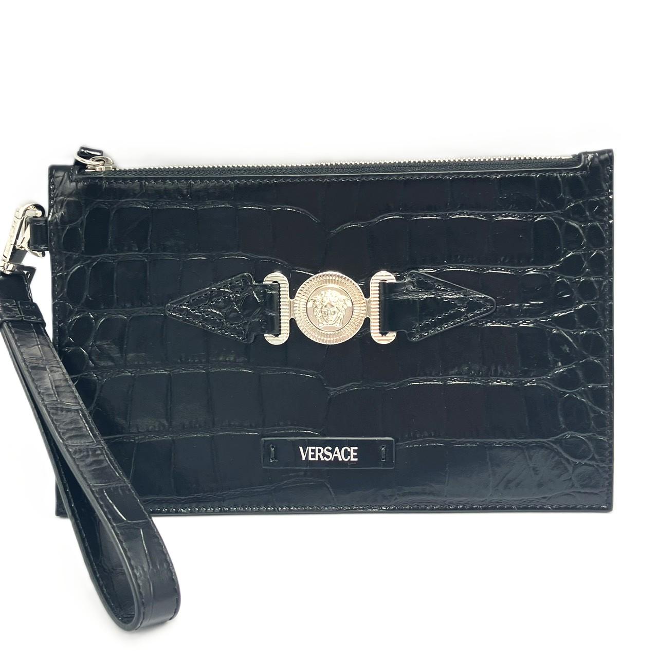 ヴェルサーチ メデューサ ビギーポーチ 1006240 型押しレザー