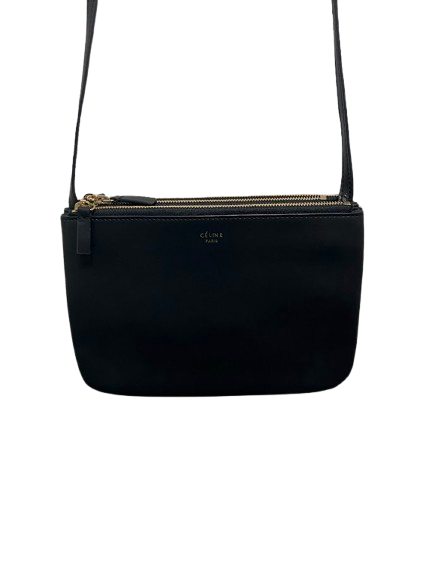 CELINE　セリーヌ　トリオ　ショルダーバッグ　ブラック