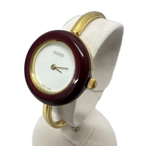 GUCCI チェンジベゼルウォッチ 11/12.2 ゴールドバングル