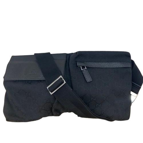 GUCCI グッチ ウエストポーチ バッグ GGキャンバス 28566ブラック