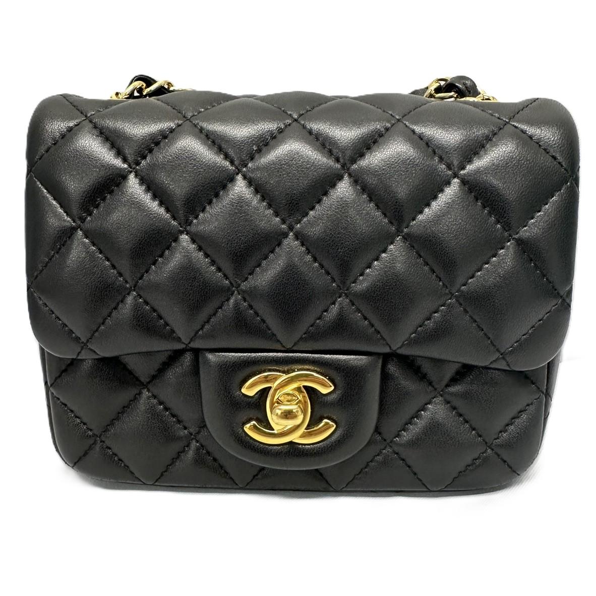 ミニマトラッセ チェーンショルダーバッグ ブラック ゴールド金具