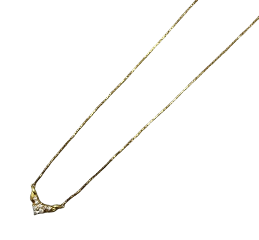 K18 D0.39ct付ネックレス