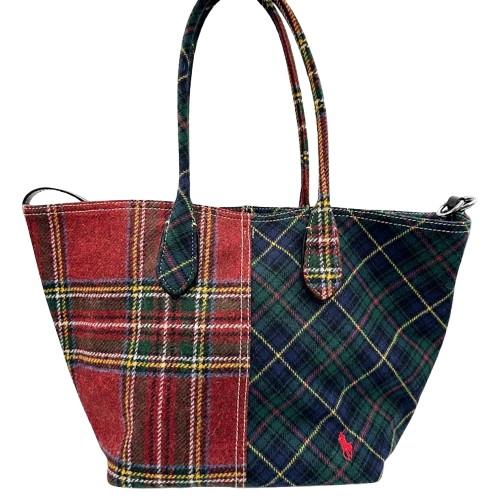 ポロラルフローレン　パッチワークウールミディアムBellportトート