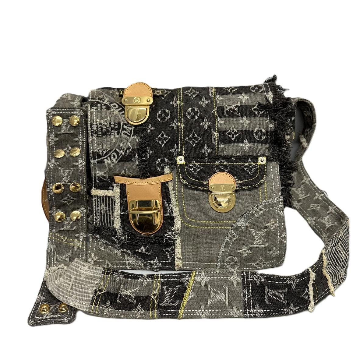 LouisVuitton ルイヴィトン パッチワーク ポスティ メッセンジャーバッグ M95375 モノグラムデニム