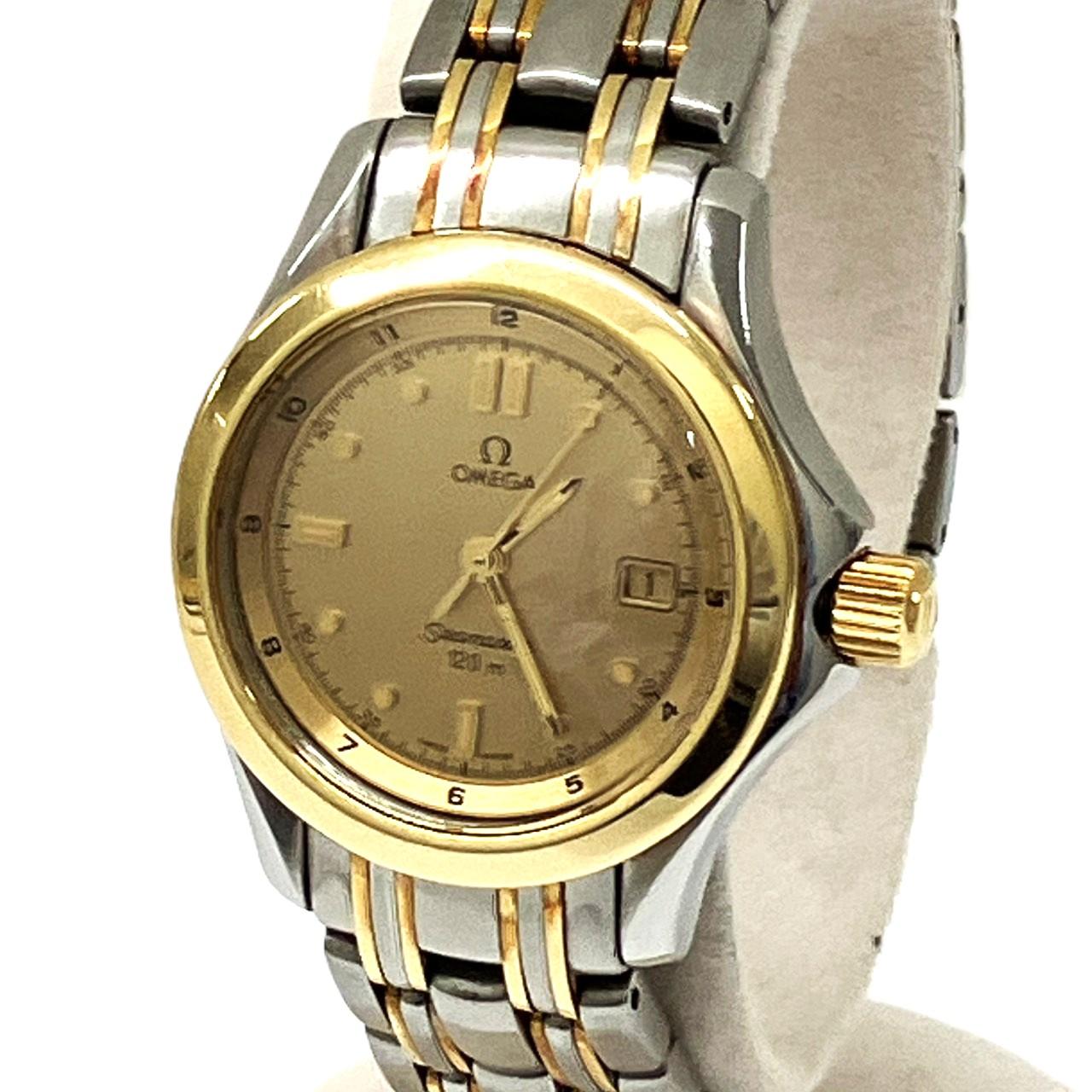OMEGA Seamaster オメガ シーマスター 23711000 ゴールド文字盤 SS コンビ デイト 不動品