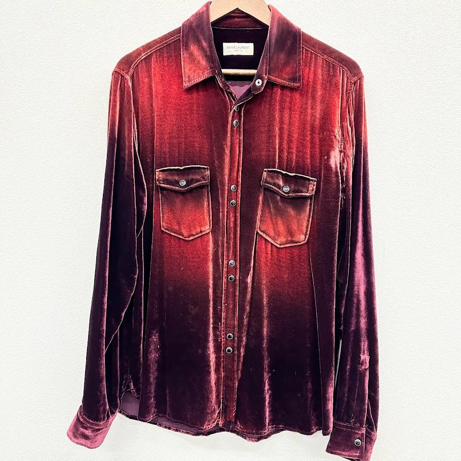 SAINT LAURENT　ベロアベルベットウエスタンブリーチシャツ