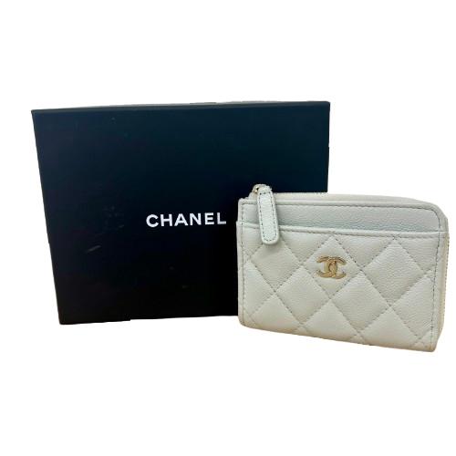 CHANEL シャネル キャビアスキン マトラッセ フラグメントケース レザー グリーン
