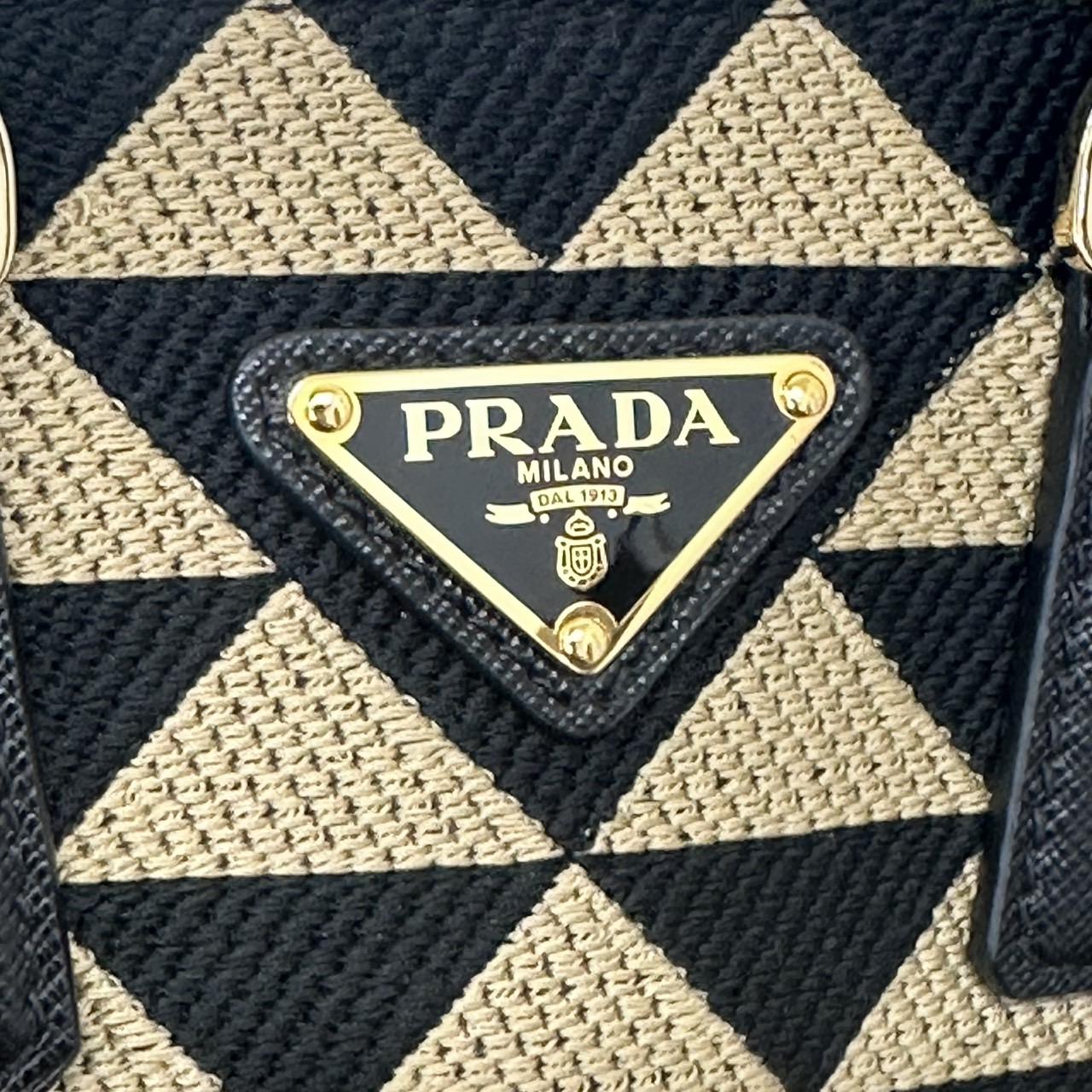 PRADA プラダ ガレリア 1BA906 エンブロイダリー ジャカード ミニバッグ