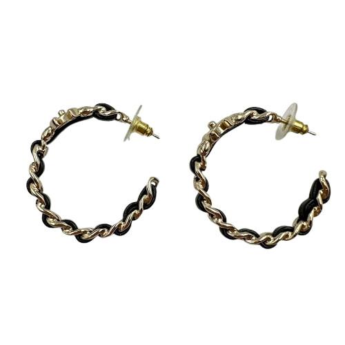CHANEL　シャネル　チェーン　ラムスキン　フープピアス