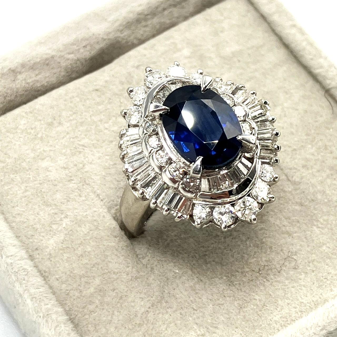 Pt900 D1.76ct S3.09ct リング 13.98g