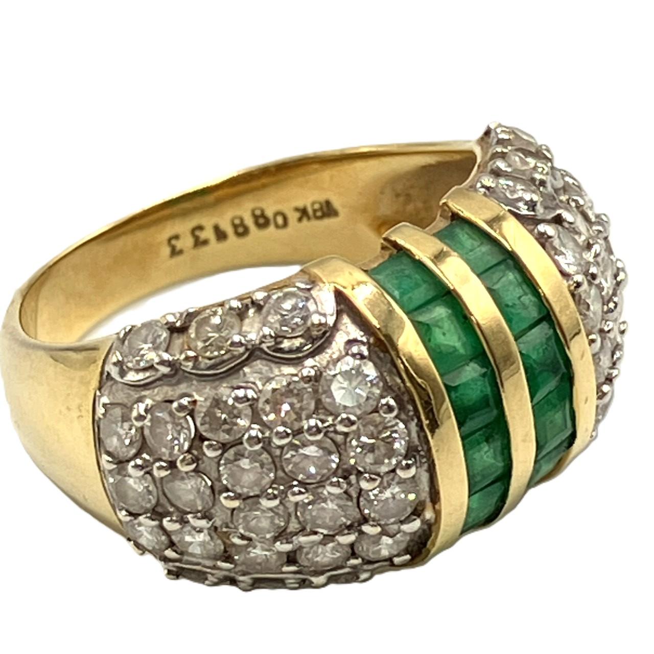 18K　エメラルド、ダイヤモンド ファッションリング　E0.88ctD1.33ct 7.72ｇ