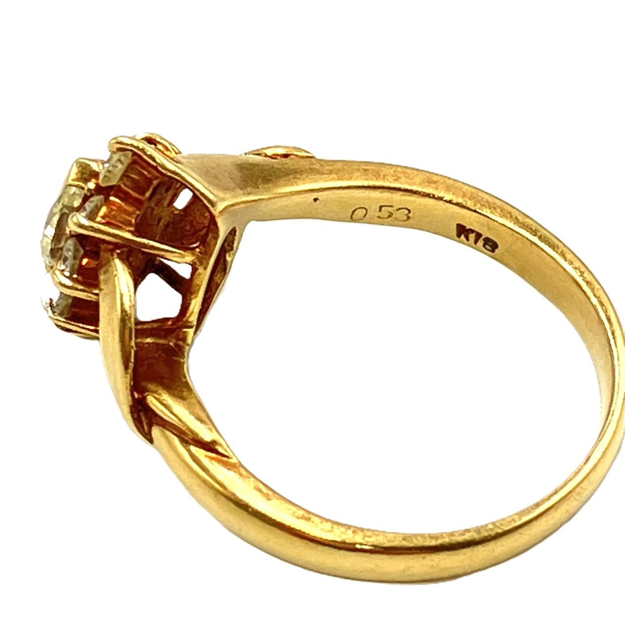 K18 マーキスカット ダイヤモンドリング 0.53ct 3.8g