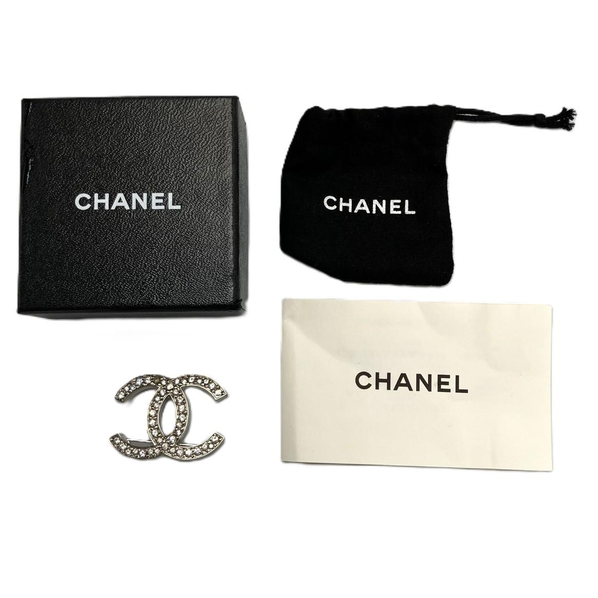 CHANEL シャネル ココマーク ラインストーン ブローチ