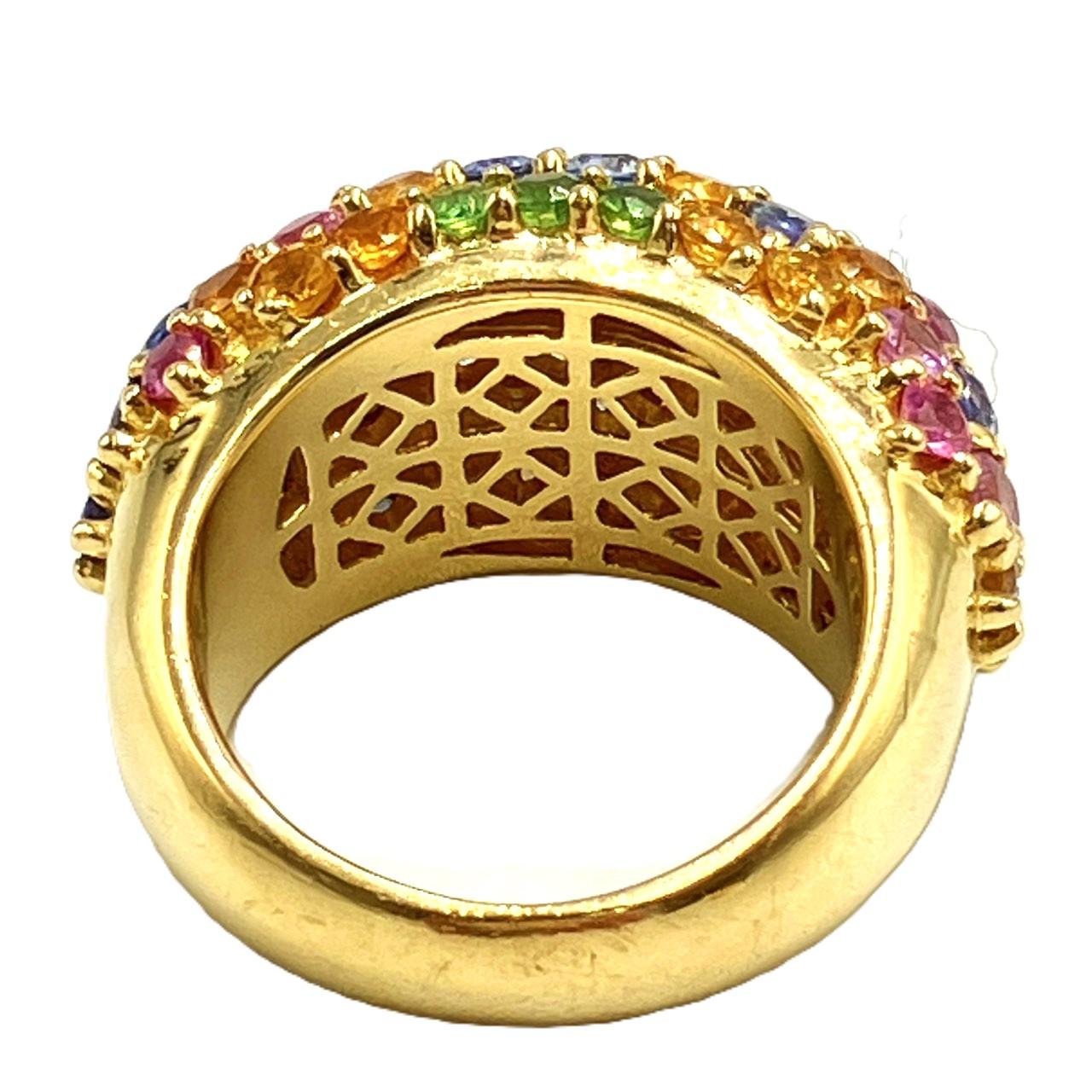 AREZZO アレッツォ K18 パヴェ マルチカラーストーン リング 13.46g