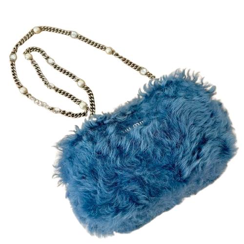 miu miu ミュウミュウ シープファー チェーンショルダーバッグ