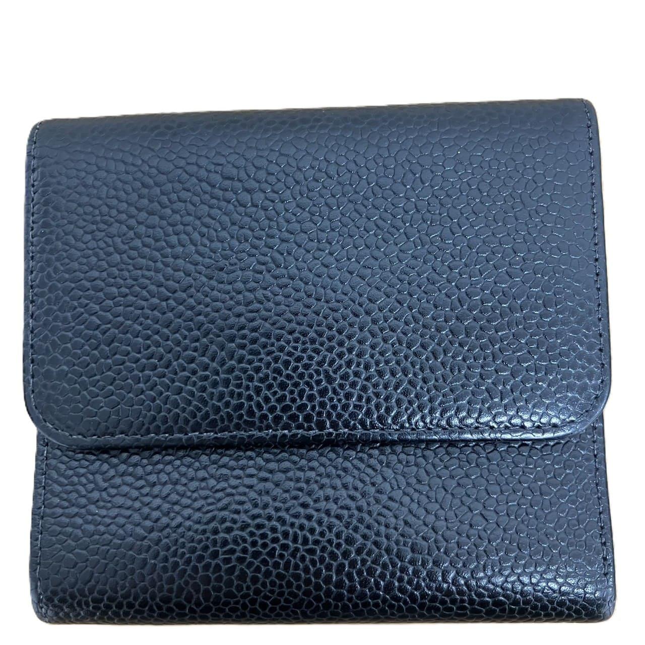 CHANEL キャビアスキン Wホック二つ折り財布