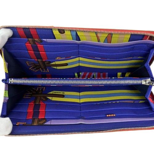 HERMES エルメス アザップシルクイン 長財布 レッド