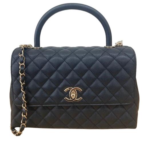 CHANEL　グレインドカーフスキン　マトラッセ　ココハンドル（A92991）