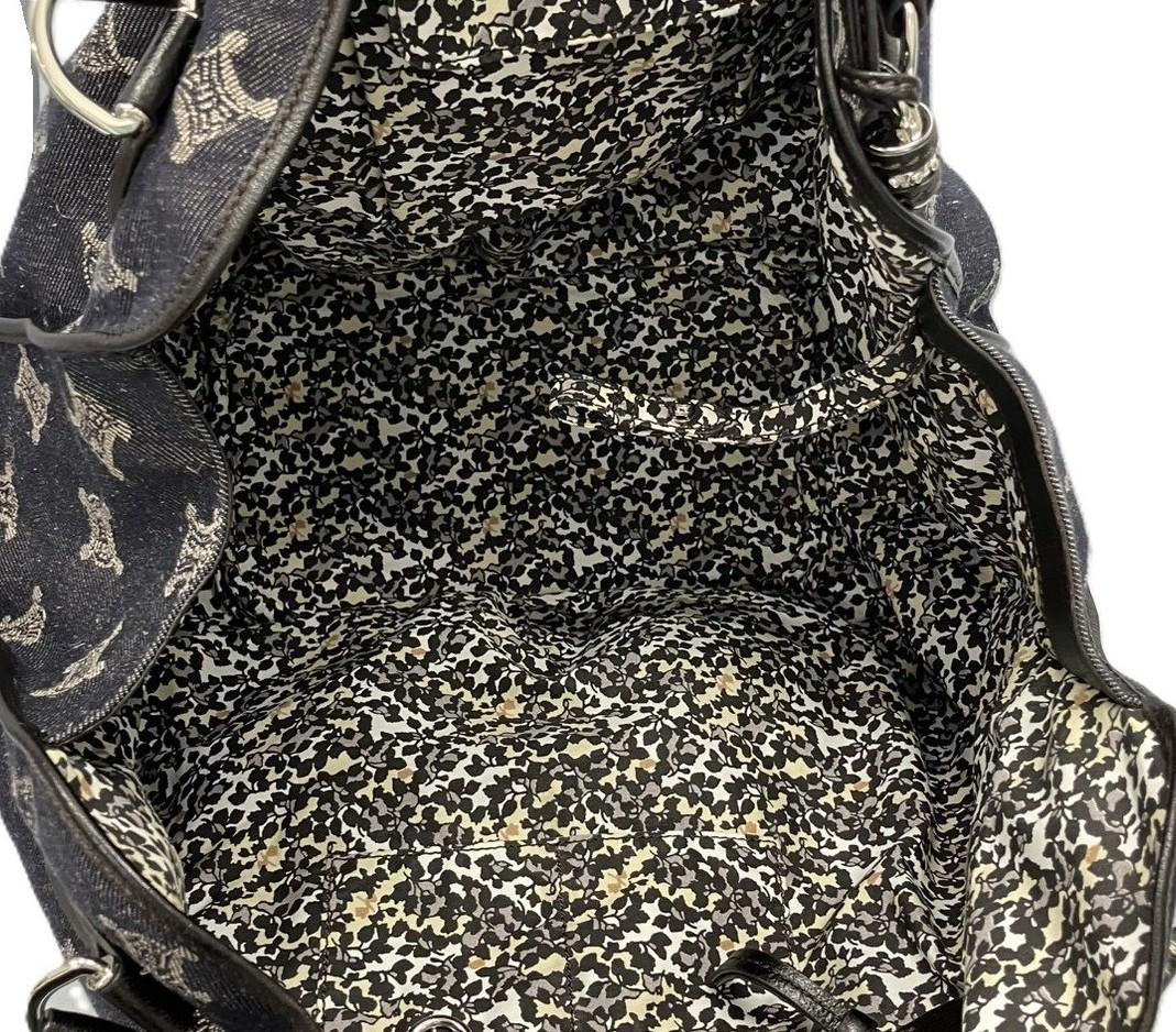 CELINE セリーヌ ビタースウィート マカダム デニム ショルダーバッグ ネイビー