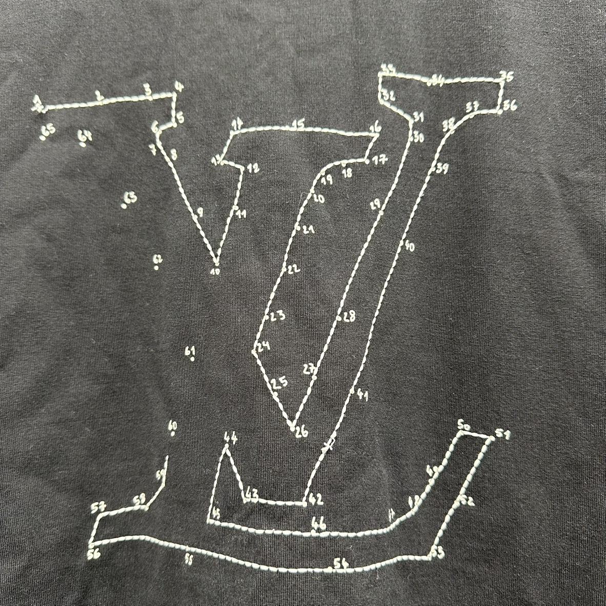 LOUIS VUITTON ルイ・ヴィトン LVステッチデザイン 半袖Tシャツ ブラック