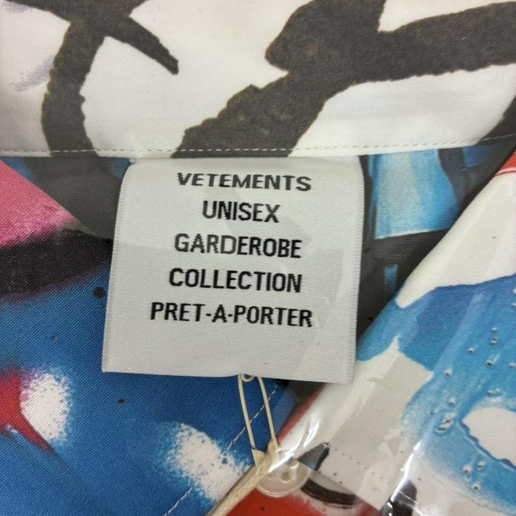 Vetements ヴェトモン UE52SH560W GRAFFITI PRINT OVERSIZED SHIRT グラフィックプリント オーバーサーズ シャツ S