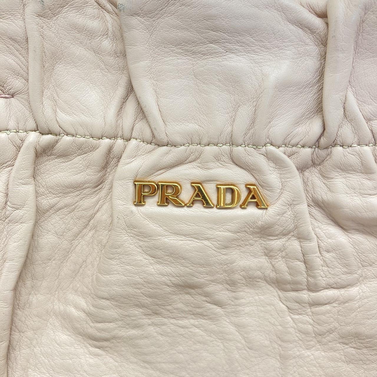 PRADA　プラダ　レザー　ショルダー　トートバッグ　サイドリボン付き