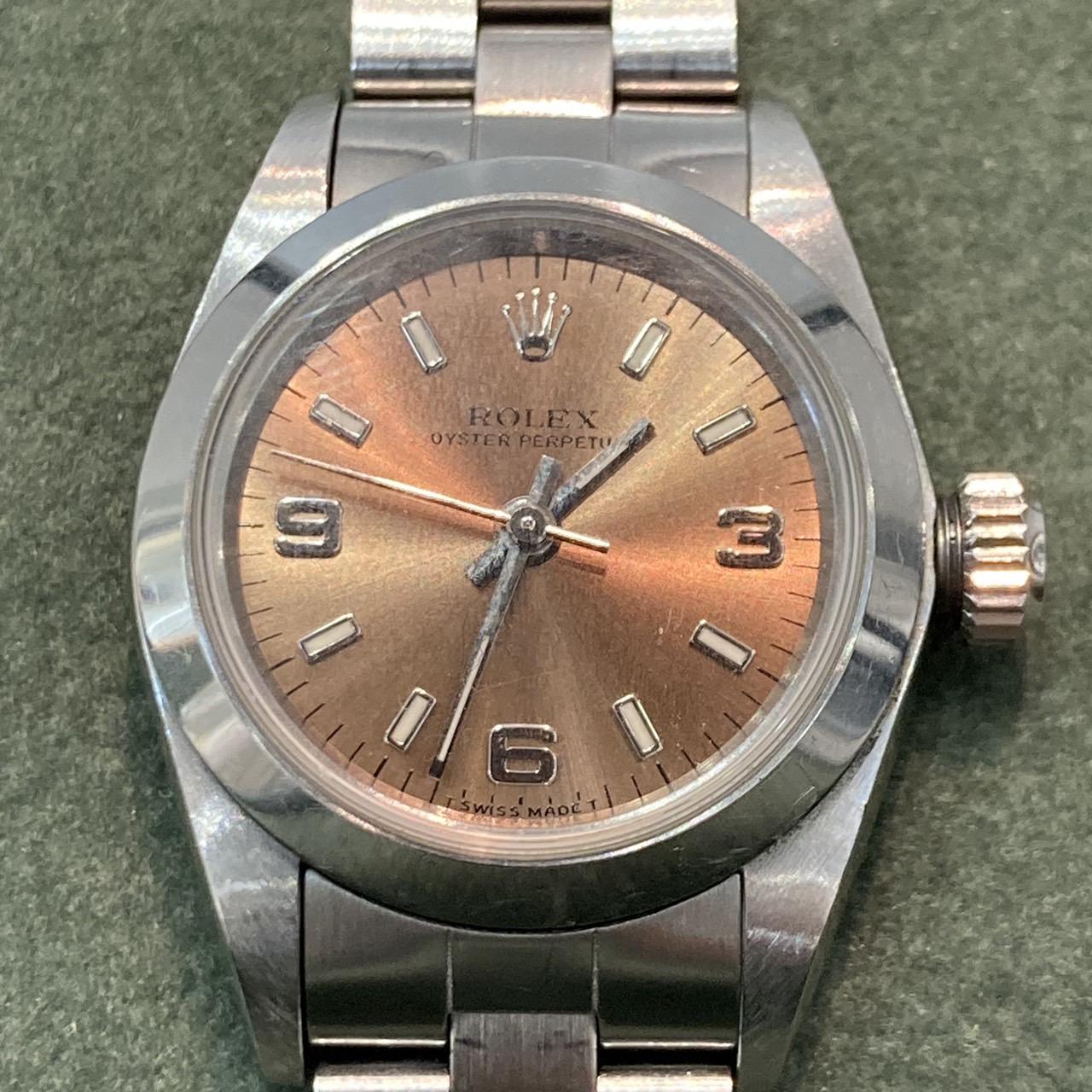 ロレックス ROLEX 67180 オイスターパーペチュアル ピンク文字盤 A番 自動巻 