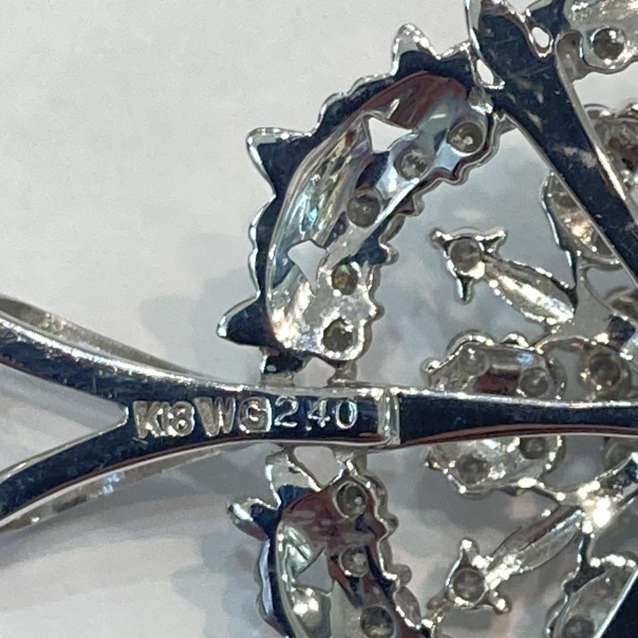 K18WG　スイングダイヤモンド　ペンダントトプ　2.4ct　14.32g