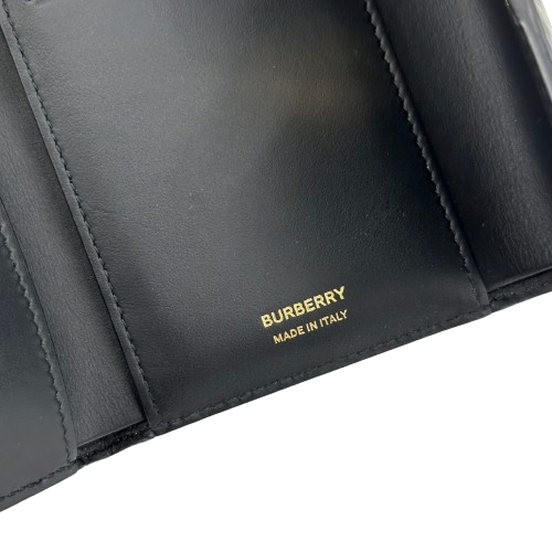 BURBERRY 8049217 三つ折り財布 ブラック レザー 