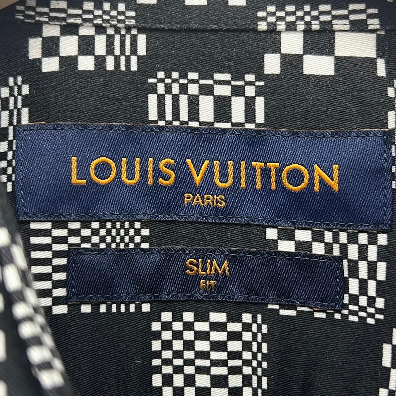 Louis Vuitton ルイヴィトン 21SS ディストーテッドダミエ クラシックシャツ ブラック メンズ