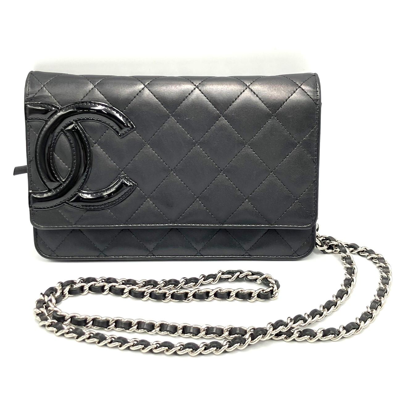 CHANEL　 カンボンライン　ラムスキン　チェーンウォレット　　A46646