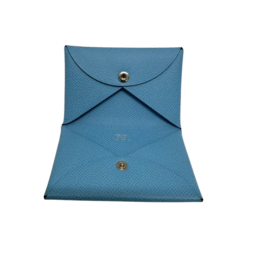 HERMES エルメス カルヴィ セレスト - B刻印 ユニセックス セレスト エプソン カードケース
