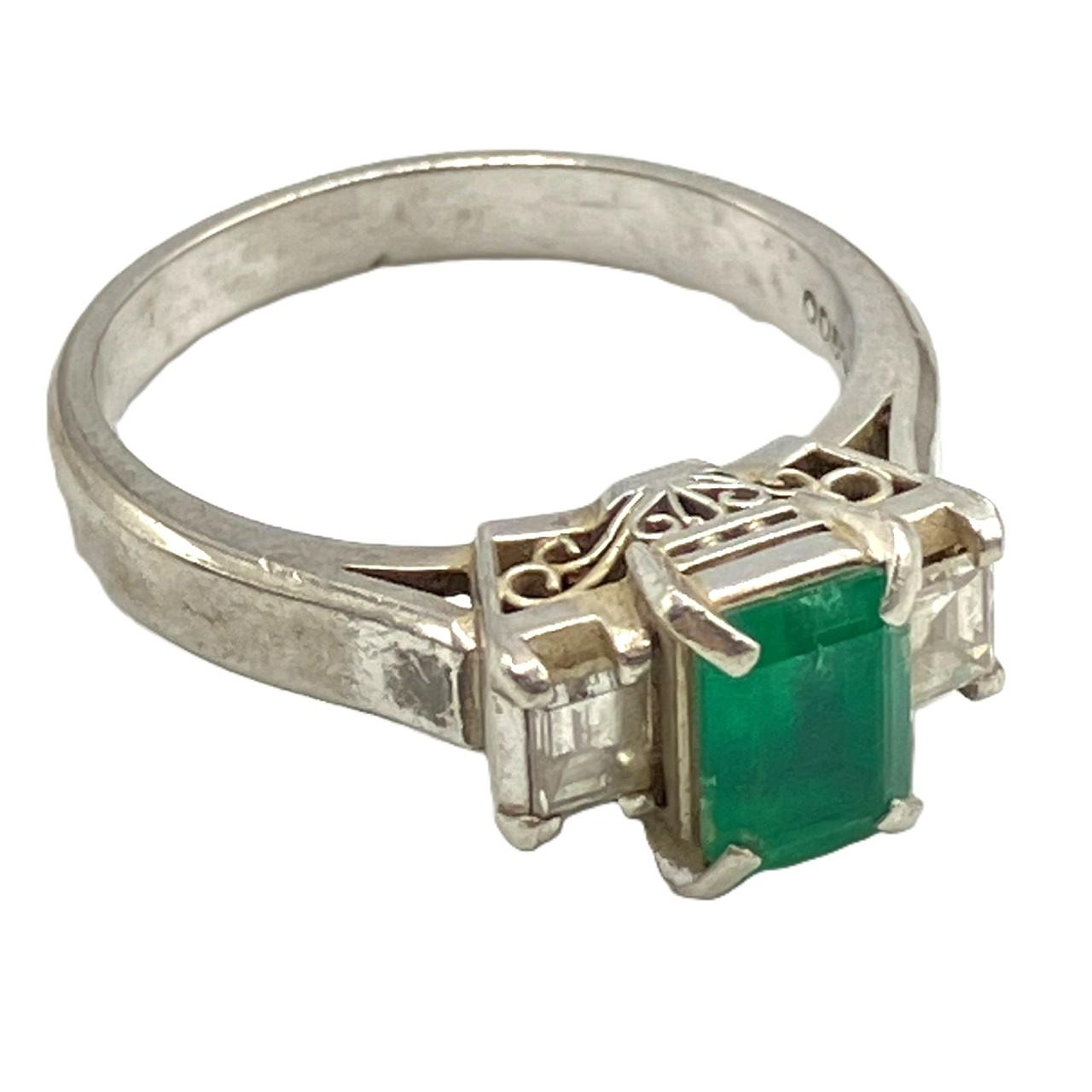 Pt900　エメラルドリング　E 0.87ct　D 0.31ct　6.42ｇ