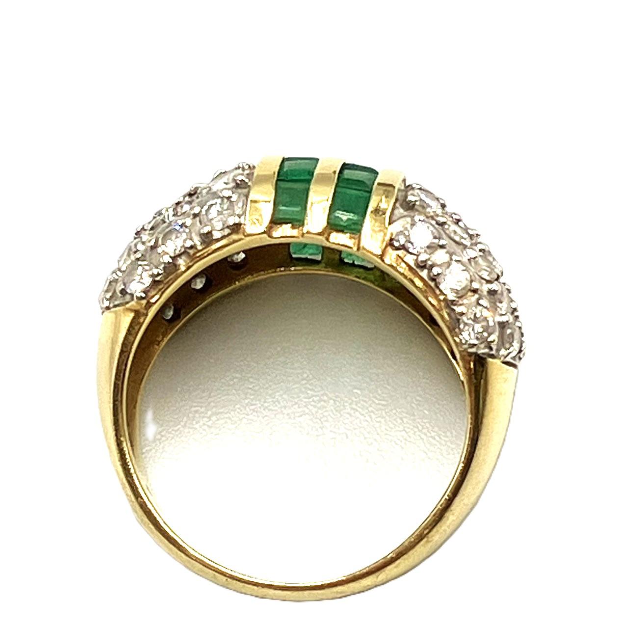 18K　エメラルド、ダイヤモンド ファッションリング　E0.88ctD1.33ct 7.72ｇ
