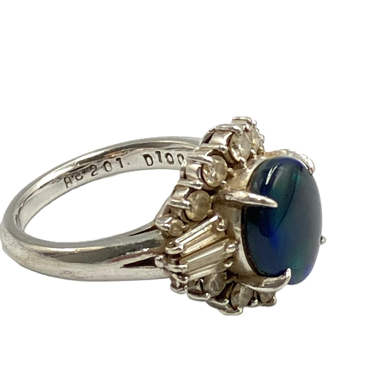 Pt900　ブラックオパールリング　OP2.01ct　D1.00ct　8.95ｇ