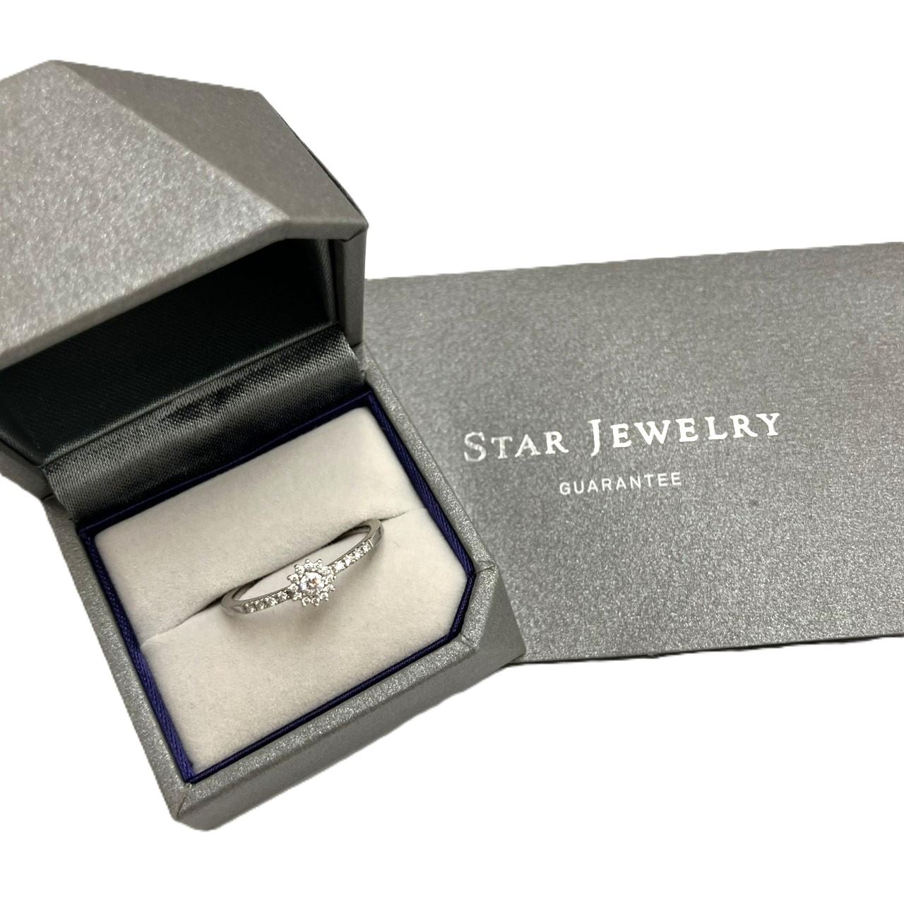 スタージュエリー Pt950 FD0.12ct リング 2.54g