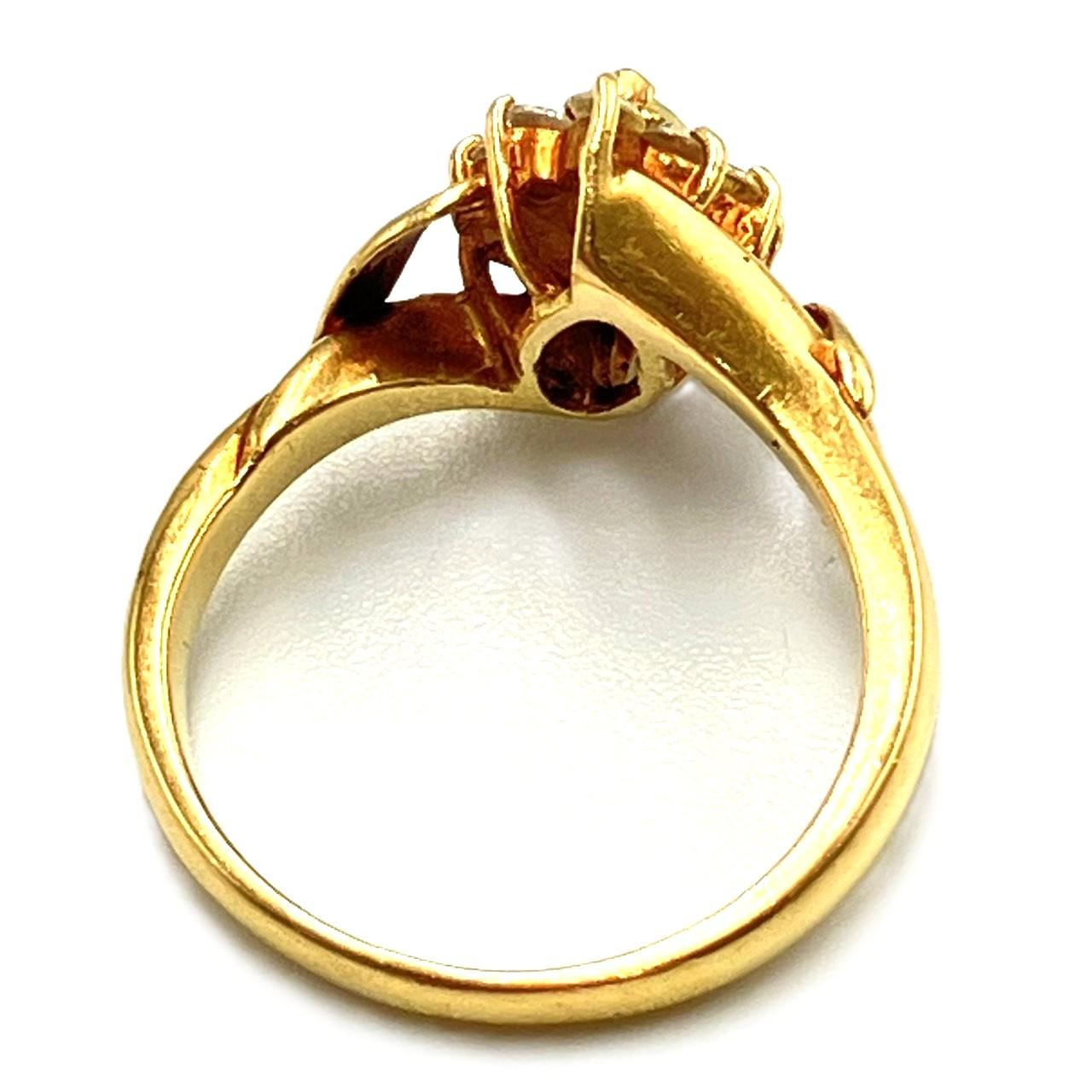 K18 マーキスカット ダイヤモンドリング 0.53ct 3.8g