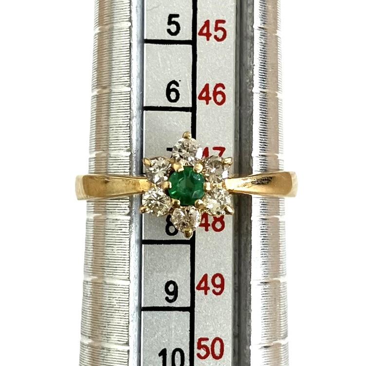 K18 フラワーリング 0.08ct 0.15ct 1.76g 7号