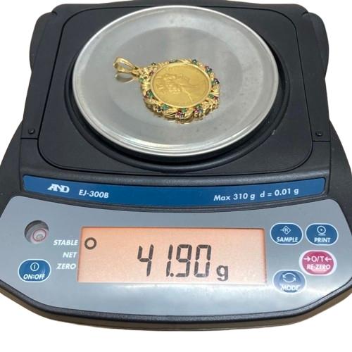 マン島キャットコイン　１OZ　K18枠付き　41.9ｇ