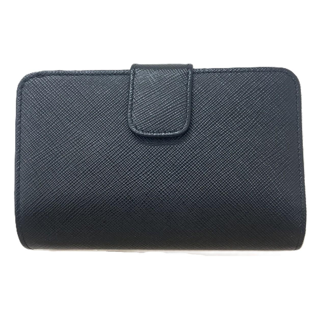   プラダ　 サフィアーノ 1ML225　ブラック　 ハイビスカス ウォレット