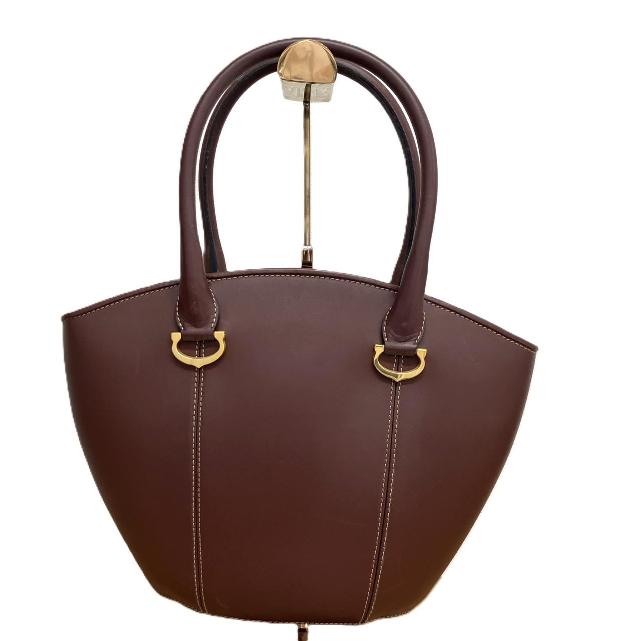 Cartier マストライン レザー ボルドー ハンドバッグ