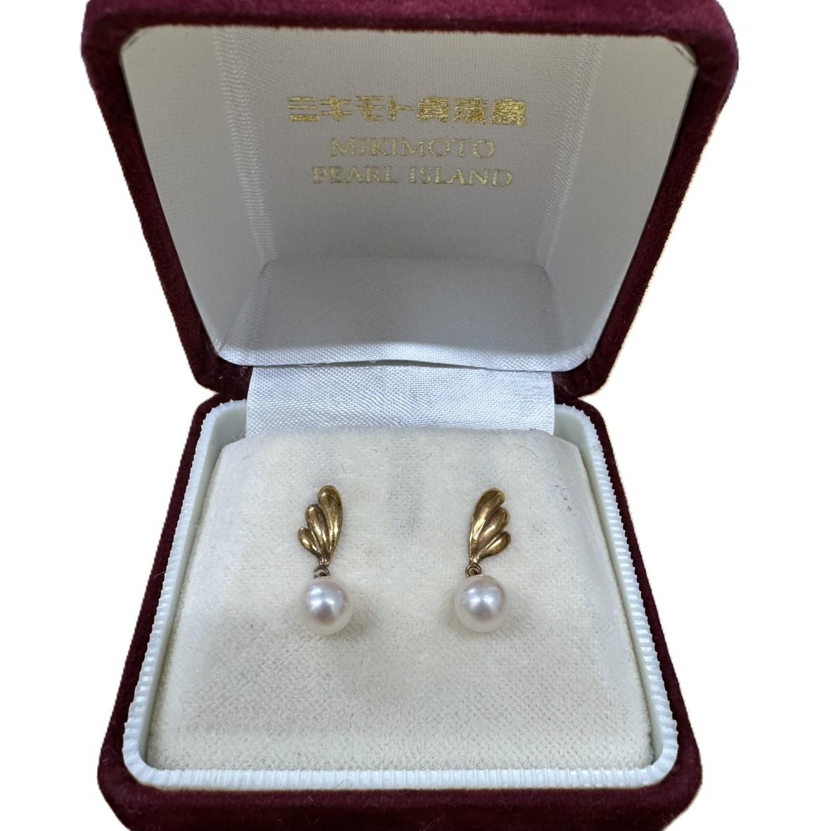 ミキモト K18 パールピアス 1.19g
